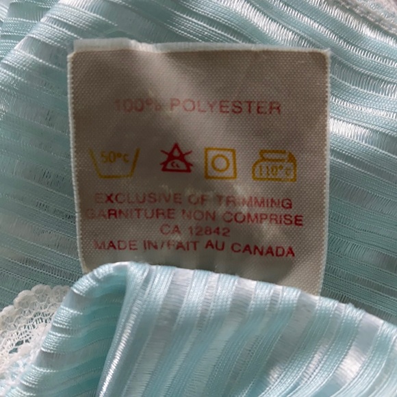 Floor Length Slip Dress Blue Teal White Lace Trim - Picture 8 of 8